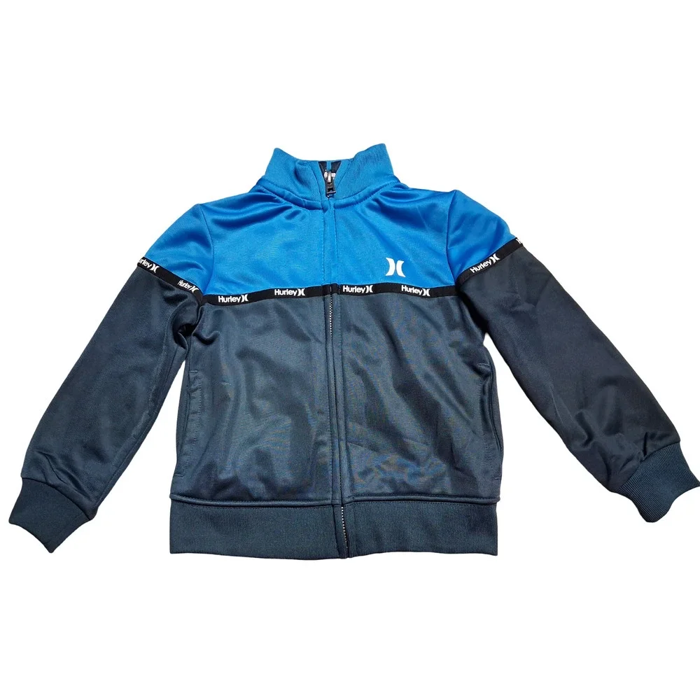 Hurley Toddler Boys 2T Two Piece Track Suit Jacket Pants Blue Navy Zip Front